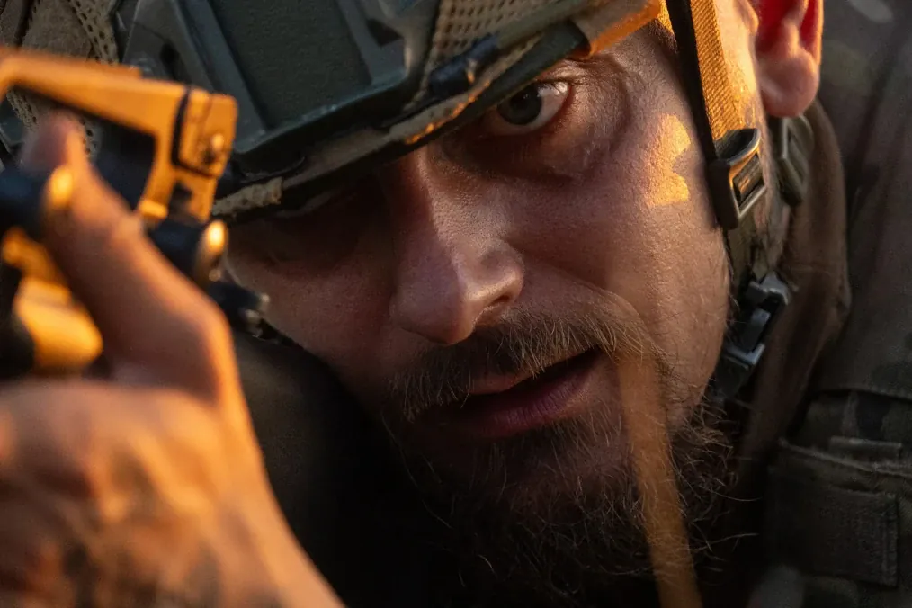 Kobzar, a Ukrainian serviceman, practices shooting during preparation for the next military operation of the 3rd Assault Brigade. (Photo: Vstyslav Chernov)