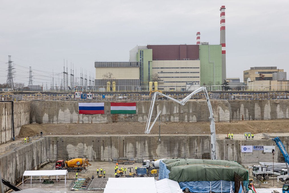 The Russian and the Hungarian flag is seen while Workers prepare the lowest structural element of reactor block 5 on February 5, 2026 in Paks, Hungary. (Source: Getty Images) The Russian and the Hungarian flag is seen while Workers prepare the lowest structural element of reactor block 5 on February 5, 2026 in Paks, Hungary. (Source: Getty Images)