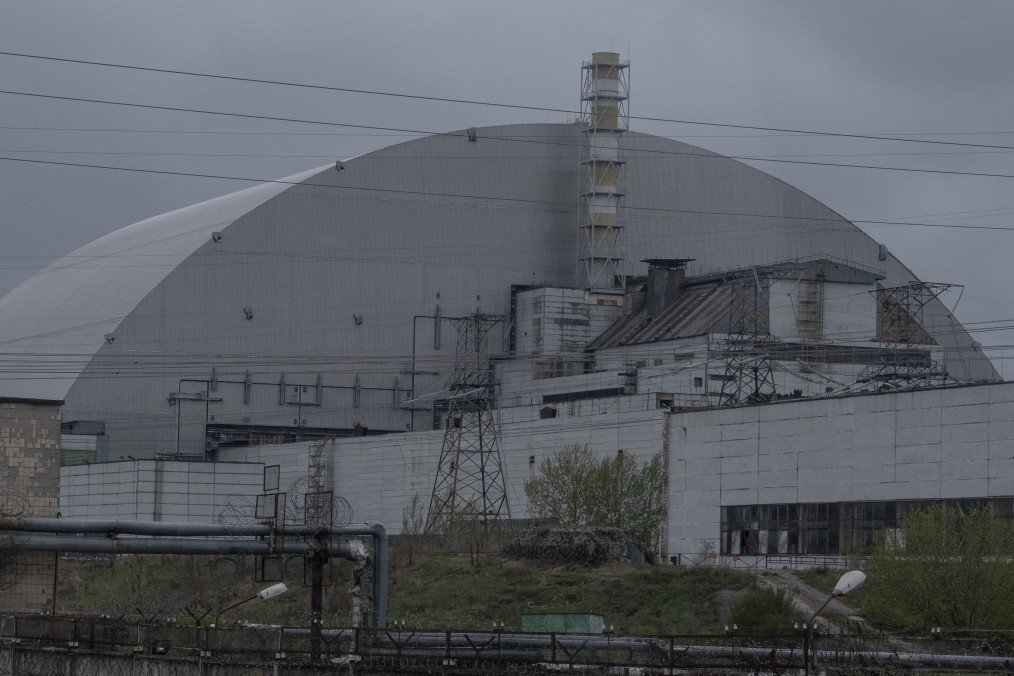 Reactor four at the Chernobyl nuclear power plant during Ukraine Energy Coordination Group summit in Chornobyl, Ukraine, on April 26, 2026. (Source: Getty Images)