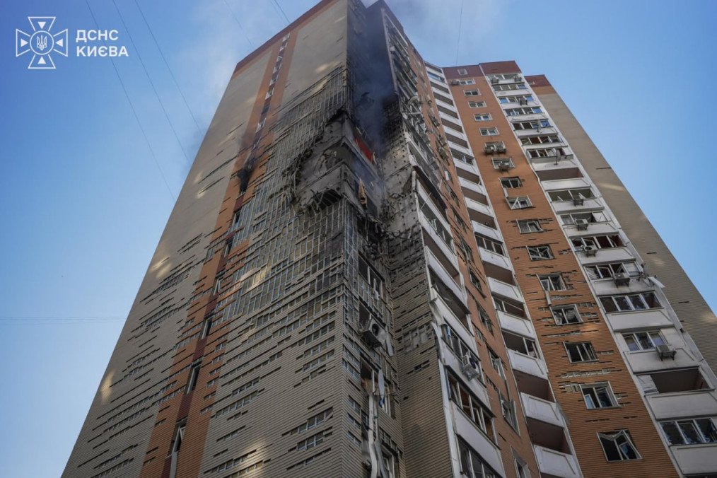 Damage to a residential high-rise in Kyiv after a Russian drone strike on September 9, 2026. Damage to a residential high-rise in Kyiv after a Russian drone strike on September 9, 2026.