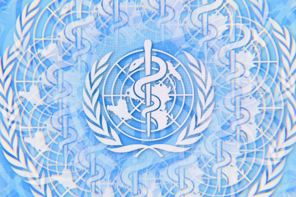 The World Health Organization (WHO) logo is displayed on a computer screen photographed using a kaleidoscopic filter, in Creteil, France, on May 11, 2026 (Source: Getty Images)