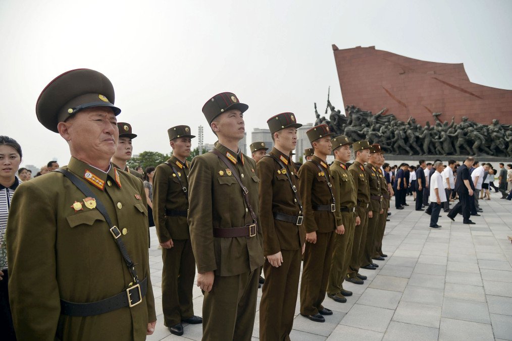 North Korean soldiers visit Mansu Hill in Pyongyang on July 8, 2025, the 31st anniversary of the death of the country's founder Kim Il Sung. Illustrative photo. (Source: Getty Images)