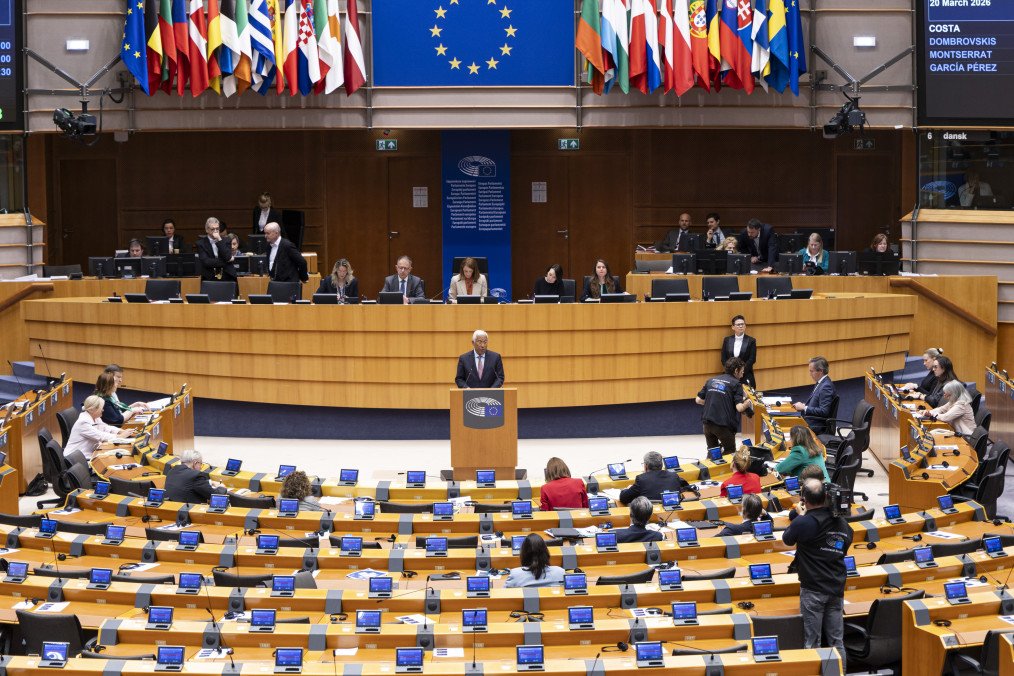 The president of the European Council Antonio Costa delivers a speech about the conclusions of the European Council Meeting of the EU leaders on 19 of March 2026. Illustrative photo. (Source: Getty Images)