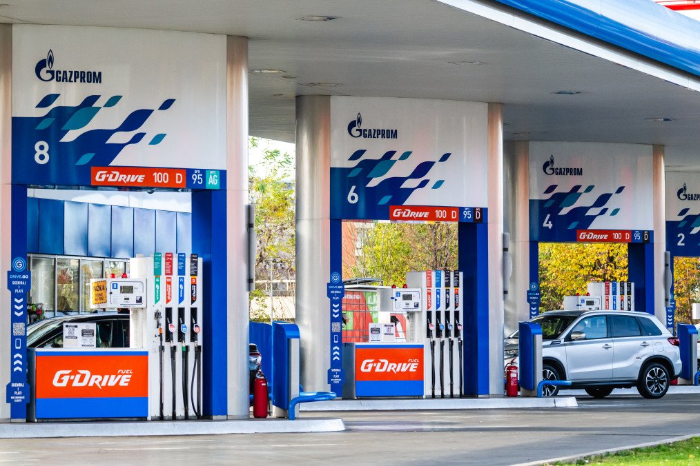 Russian Gazprom gas station. (Source: Getty Images)