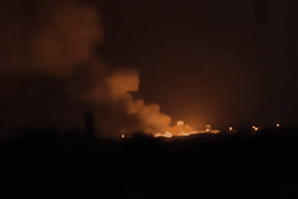 A fire burns following an explosion at an ammunition depot near the village of Nizami in Azerbaijan’s Goranboy district. (Source: BTV/X) A fire burns following an explosion at an ammunition depot near the village of Nizami in Azerbaijan’s Goranboy district. (Source: BTV/X)