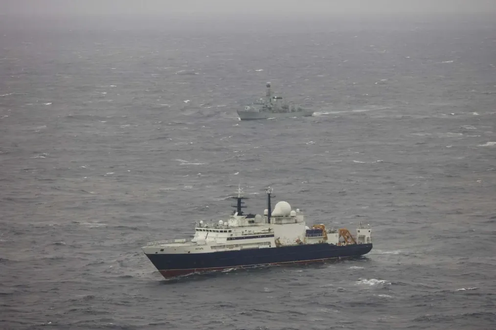 Illustrative image. HMS Somerset shadows Russian research ship Yantar in the North Sea, November 2025. (Source: Royal Navy) Illustrative image. HMS Somerset shadows Russian research ship Yantar in the North Sea, November 2025. (Source: Royal Navy)