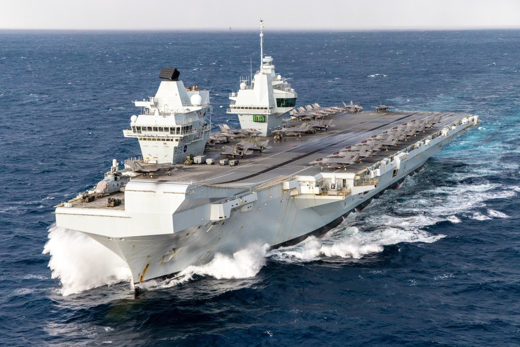 HMS Prince of Wales, flagship of the United Kingdom Royal Navy at sea. (Source: RoyalNavy/X)