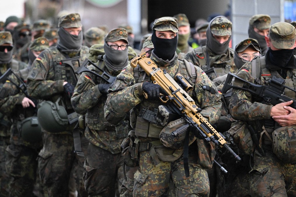 Bundeswehr soldiers take part in the “Red Storm Bravo” exercise involving military and emergency services in Hamburg, September 25, 2025. (Source: Getty Images)