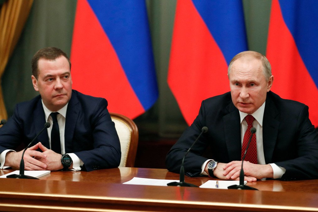 Dmitry Medvedev during a government meeting in Moscow on January 15, 2020. (Source: Getty Images) Dmitry Medvedev during a government meeting in Moscow on January 15, 2020. (Source: Getty Images)