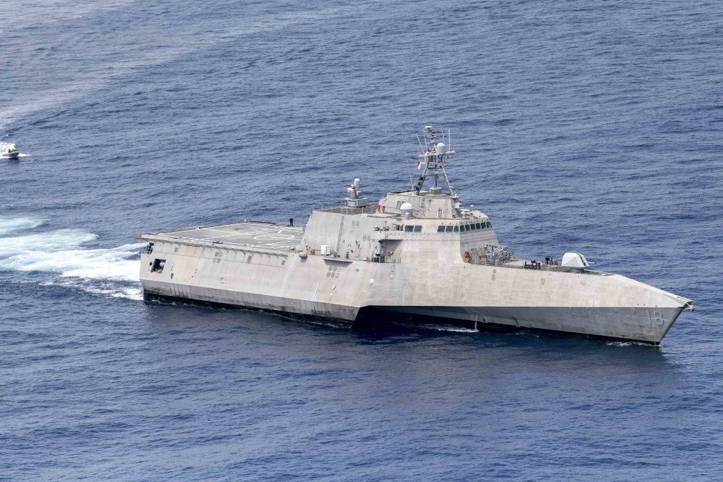 USS Charleston (LCS 18) in the Pacific on May 11, 2021.
