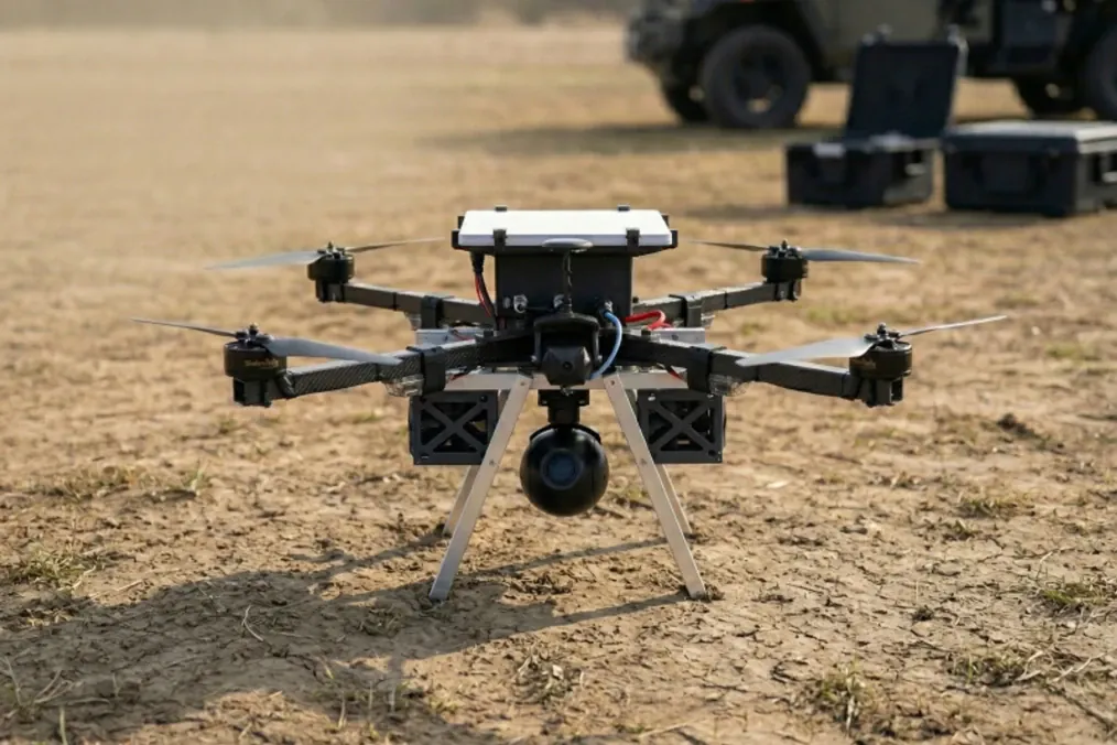 The Ratel R1 reconnaissance unmanned aerial vehicle developed by Ukrainian defense company Ratel Robotics. (Source: Oboronka)