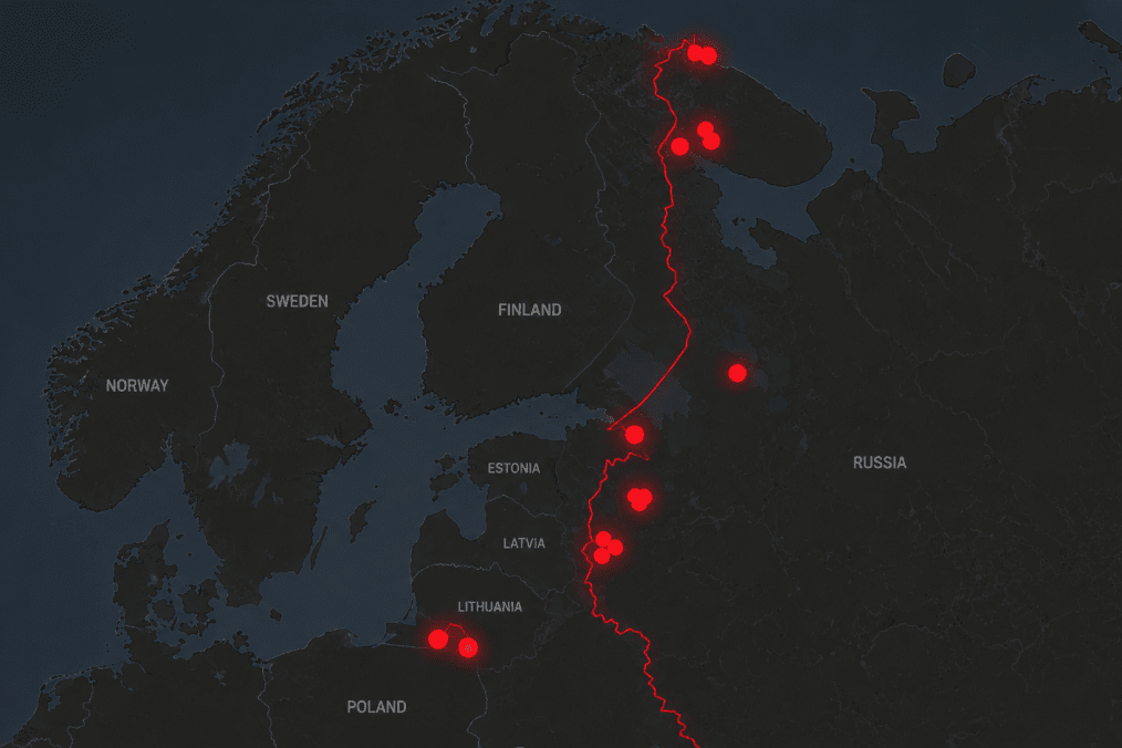 Map showing potential locations for future Russian troop deployments near NATO borders. (Source: UNITED24 Media)