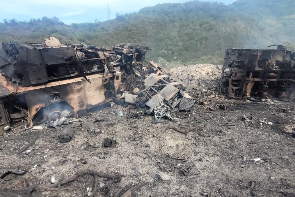 Destroyed components of a Russian Buk‑M2E air defense system in Venezuela, January 3, 2026. (Photo: TalCual)