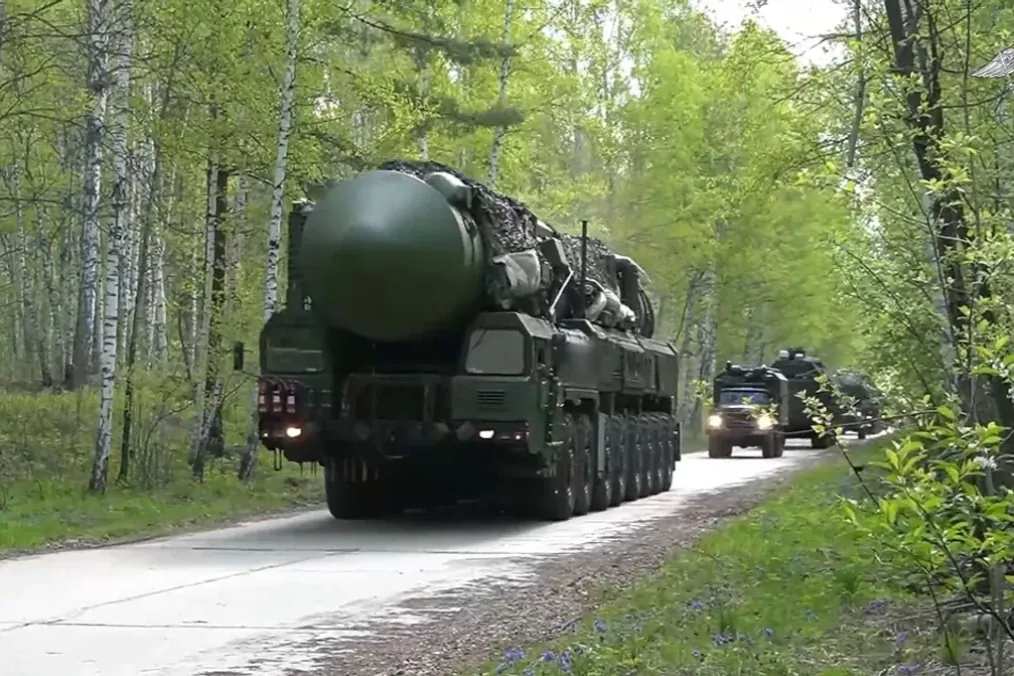 Russian mobile missile system during joint Russia-Belarus nuclear exercises in May 2026. (Source: Russian Ministry of Defense)