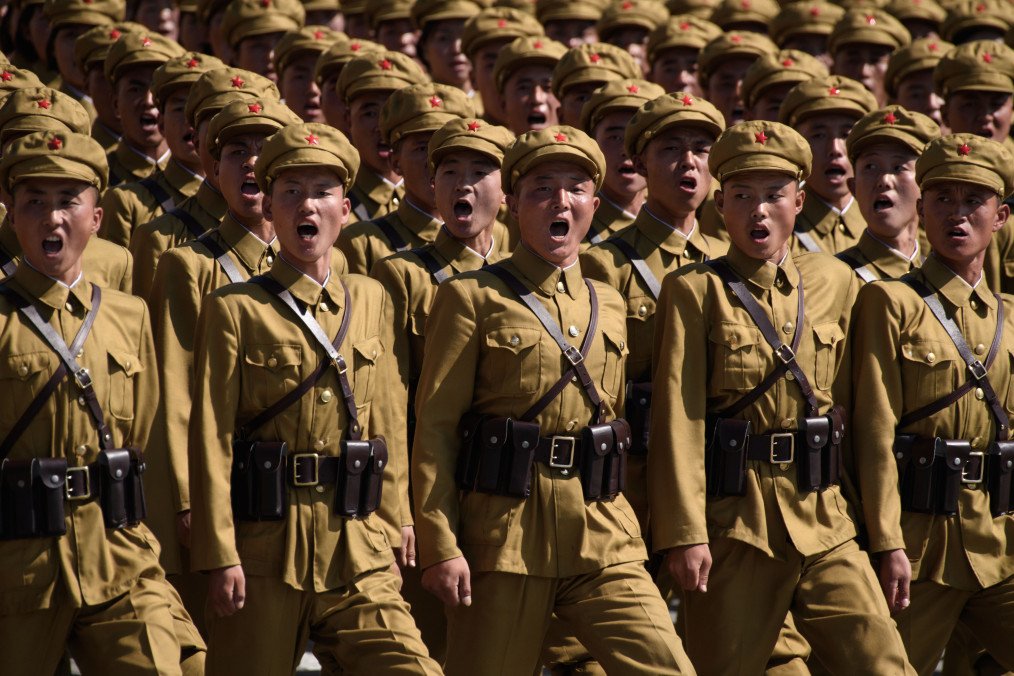 Korean People's Army (KPA) soldiers march during a mass rally on Kim Il Sung square in Pyongyang on September 9, 2018. Illustrative photo. (Source: Getty Images) Korean People's Army (KPA) soldiers march during a mass rally on Kim Il Sung square in Pyongyang on September 9, 2018. Illustrative photo. (Source: Getty Images)