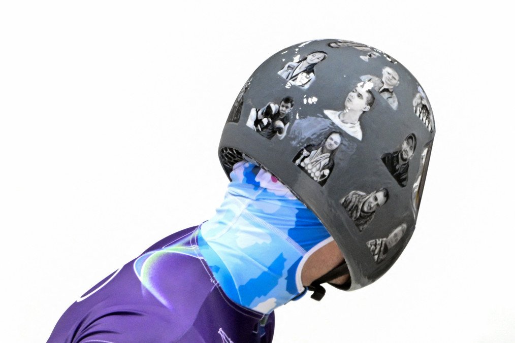 Ukraine’s Vladyslav Heraskevych trains in men’s skeleton at the Milano Cortina 2026 Winter Olympics, wearing a helmet honoring Ukrainian athletes killed in the war with Russia. (Source: Getty Images) Ukraine’s Vladyslav Heraskevych trains in men’s skeleton at the Milano Cortina 2026 Winter Olympics, wearing a helmet honoring Ukrainian athletes killed in the war with Russia. (Source: Getty Images)