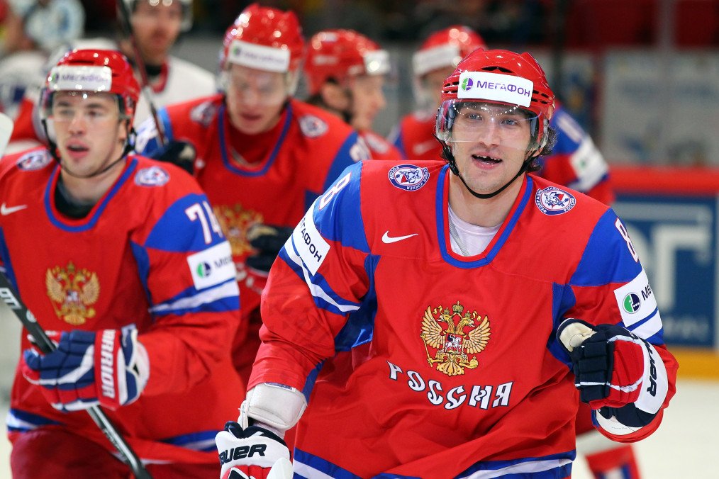 Alexander Ovechkin of Russia celebrates after he scores his team's opening goal during the IIHF World Championship at Ericsson Globe on May 17, 2012 in Stockholm, Sweden. (Source: Getty Images) Alexander Ovechkin of Russia celebrates after he scores his team's opening goal during the IIHF World Championship at Ericsson Globe on May 17, 2012 in Stockholm, Sweden. (Source: Getty Images)