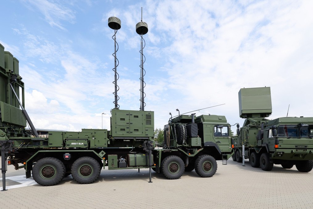 The IRIS-T SLM system during the visit of Federal Minister of Economics Reiche to the Diehl Defence site, Bavaria, Röthenbach An Der Pegnitz, July 25, 2025. (Source: Getty Images)