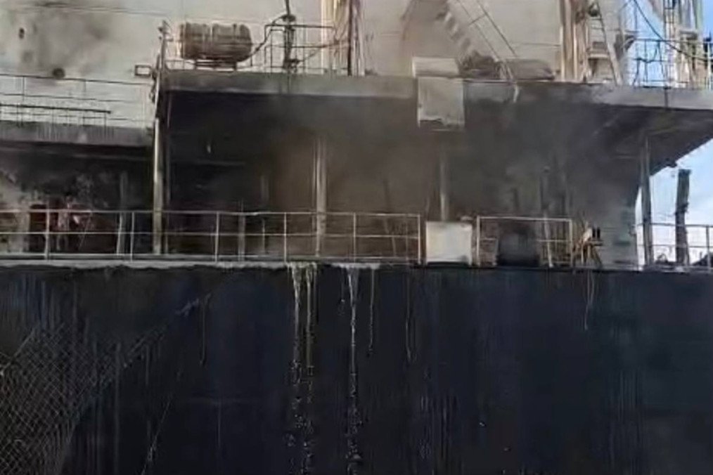 Marshall Islands-flagged vessel targeted in Russian drone attack (Source: Oleh Kiper/Telegram) Marshall Islands-flagged vessel targeted in Russian drone attack (Source: Oleh Kiper/Telegram)