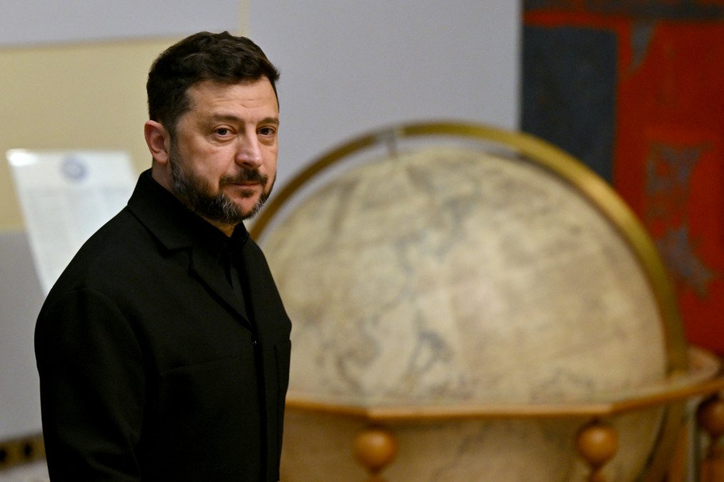 Ukrainian President Volodymyr Zelenskyy arrives at the Palace of Serbia in Belgrade for a meeting with Serbian President Aleksandar Vučić on August 8, 2026. (Source: Getty Images)