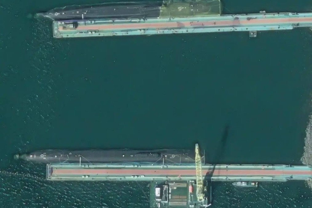 Satellite Images Show Russia Shielding Nuclear Submarines With Anti-Drone Netting 7,400 km From Ukraine Satellite imagery of the Rybachiy naval base. (Source: advisor to the Ministry of Defense)