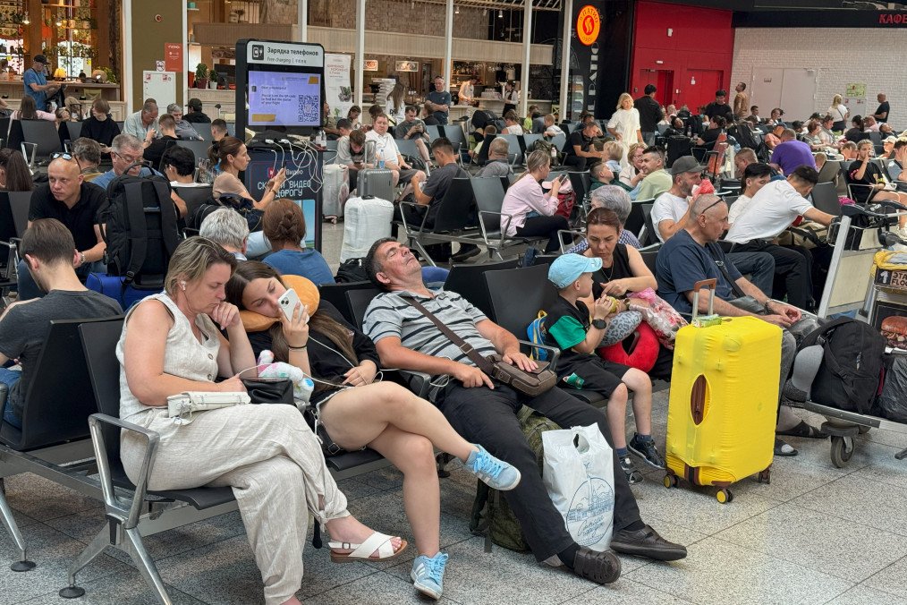People wait for their flights at the Sheremetyevo International Airport on the outskirts of Moscow on July 28, 2025. (Source: Getty Images) People wait for their flights at the Sheremetyevo International Airport on the outskirts of Moscow on July 28, 2025. (Source: Getty Images)