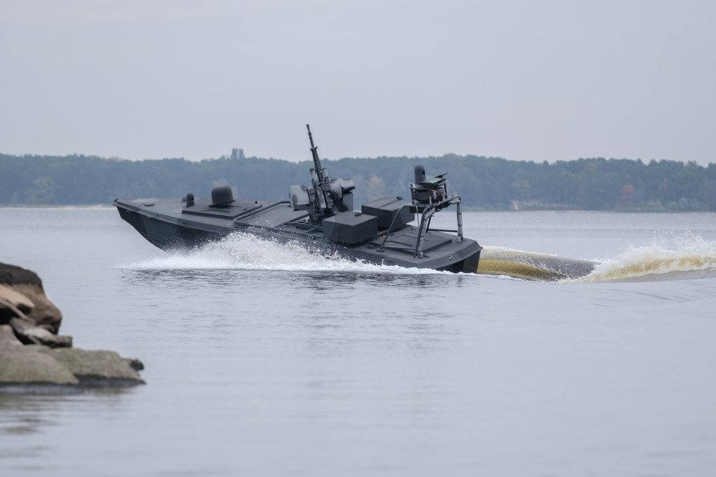 SeaBaby naval drone during a presentation in Ukraine, October 2025. (Source: Getty Images)