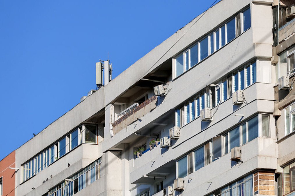 A view shows destruction caused by a Russian drone hitting an apartment building in the eastern city of Galati, Romania, on May 29, 2026. (Source: Getty Images)