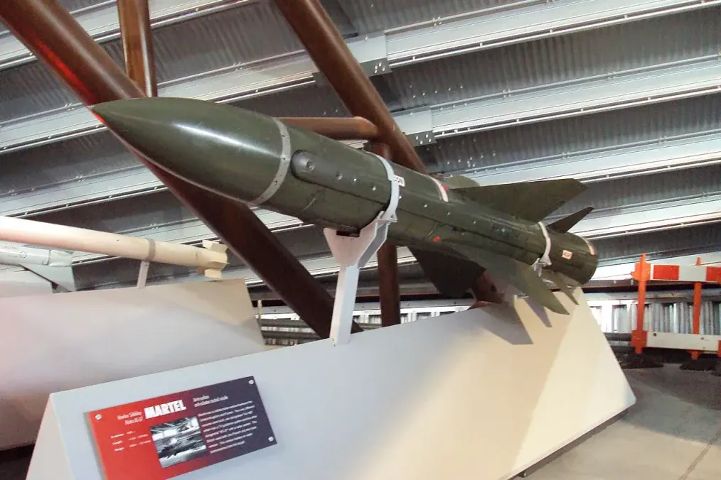 Martlet lightweight multirole missile on display at a defense exhibition. (Source: Wikimedia Commons) Martlet lightweight multirole missile on display at a defense exhibition. (Source: Wikimedia Commons)