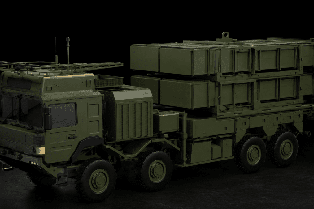 Illustrative render of Ukraine’s proposed Kilchen air defense missile launcher system. (Source: UNITED24 Media)