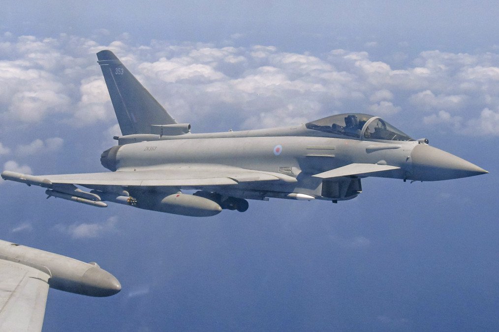 RAF Typhoon flown by IX (B) Squadron with APKWS system, 2026.