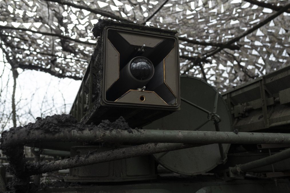 A missile sits in launch system of the 9K35 Strela-10 SAM system at the position of the 72nd Mechanized Brigade. (Source: Getty Images)
