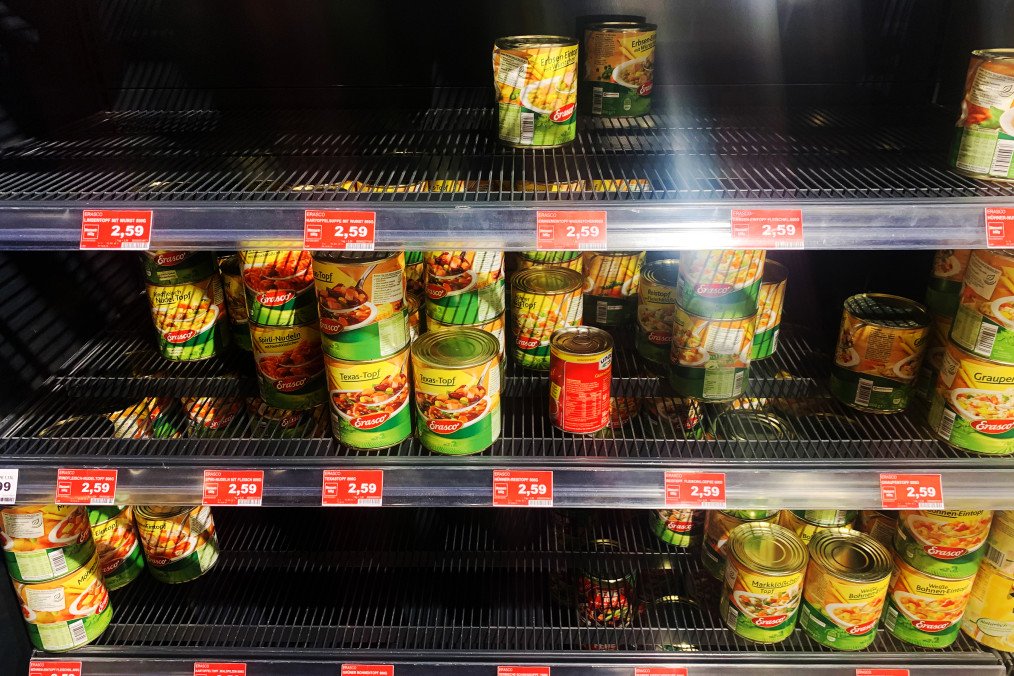 Canned goods in a German store. (Source: Getty Images)