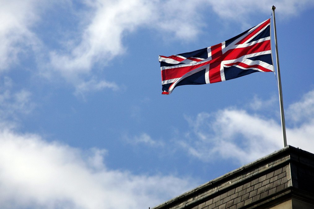 The Union Jack flies during Remembrance Sunday ceremonies on November 11, 2007, in London. (Source: Getty Images)