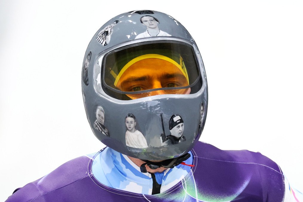 Vladyslav Heraskevych of Team Ukraine prepares to make his run during Men's Training Heat 4 on day four of the Milano Cortina 2026 Winter Olympic games at Cortina Sliding Centre on February 10, 2026 in Cortina d'Ampezzo, Italy. (Photo: Getty Images)