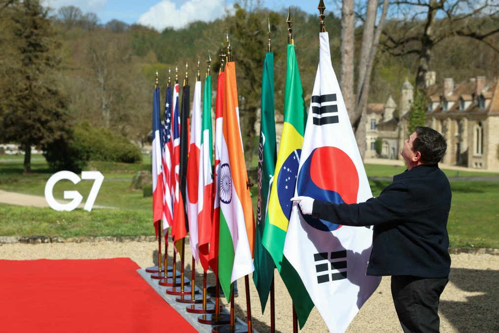 The flags of the G7 countries. (Source: Getty Images)