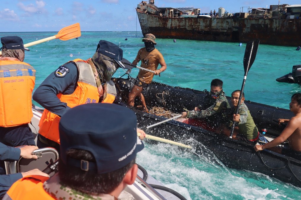 Chinese and Philippine forces boat fight near Second Thomas Shoal in the South China Sea, July 20, 2026. Chinese and Philippine forces boat fight near Second Thomas Shoal in the South China Sea, July 20, 2026.