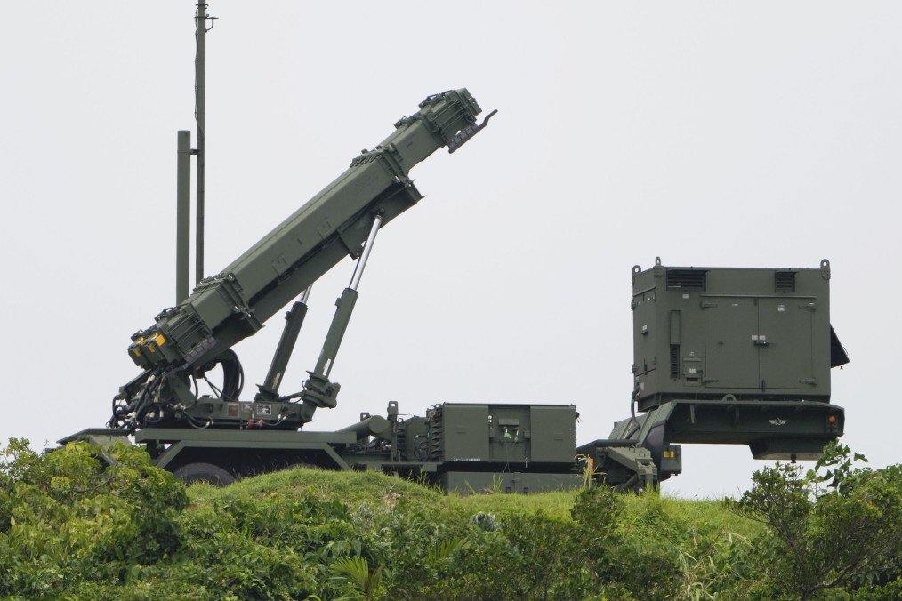 A Patriot Advanced Capability-3 interceptor missile is pictured on June 2, 2023 at the Japan Air Self-Defense Force Miyakojima base in the southern Japanese island prefecture of Okinawa. Illustrative photo. (Source: Getty Images)