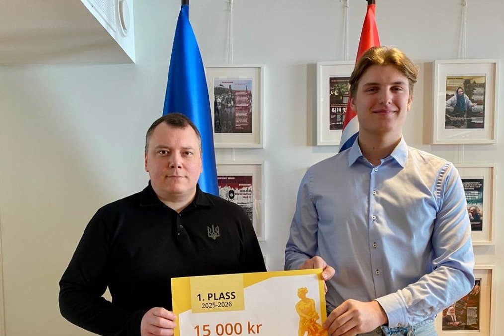 Skomantas Urbonas, winner of Norway’s National Mathematics Competition. (Source: the Ukrainian Ministry of Foreign Affairs)