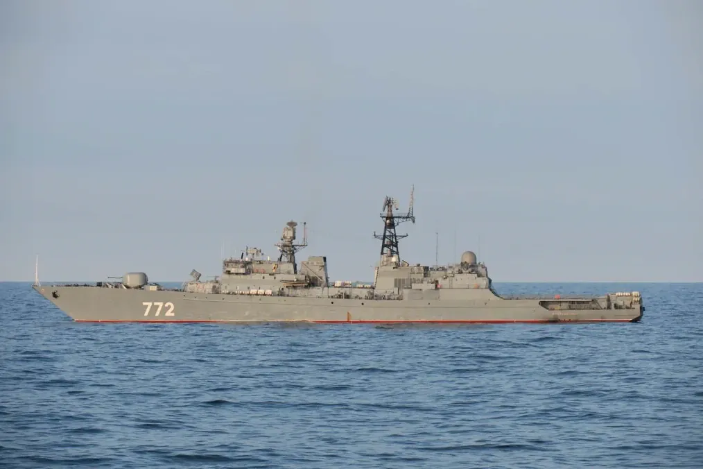 HMS Severn (not pictured) is tracking the Russian Neustrashimy frigate. HMS Severn (not pictured) is tracking the Russian Neustrashimy frigate.