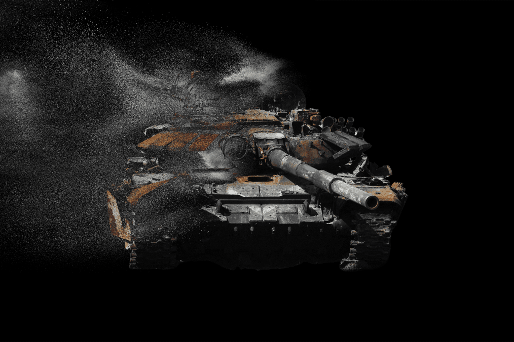 Illustrative image. A destroyed Russian main battle tank. (Source: UNITED24 Media/Oleksandr Manukians)