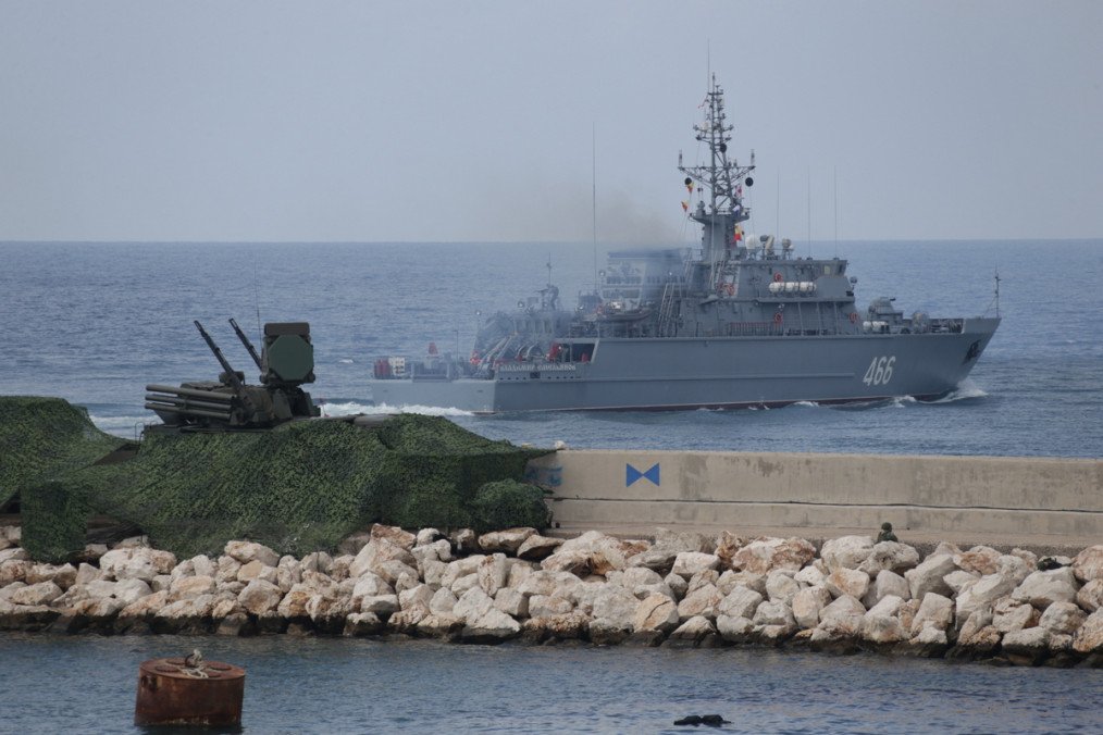 Illustrative image. Alexandrit-class minesweeper takes part in Russian navy exercises in the eastern Mediterranean in Syria’s Tartus on February 15, 2022. (Source: Getty Images)