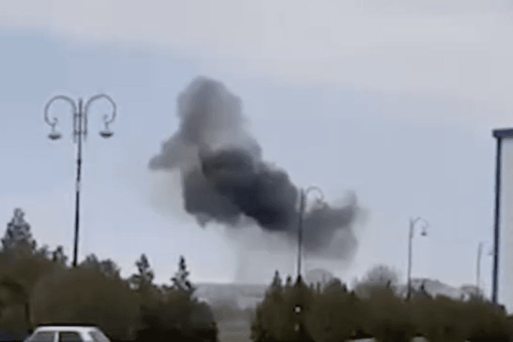 Iranian missiles and drones hit the territory of the international airport in Nakhchivan, Azerbaijan on March 5, 2026. (Source: Radio Liberty)