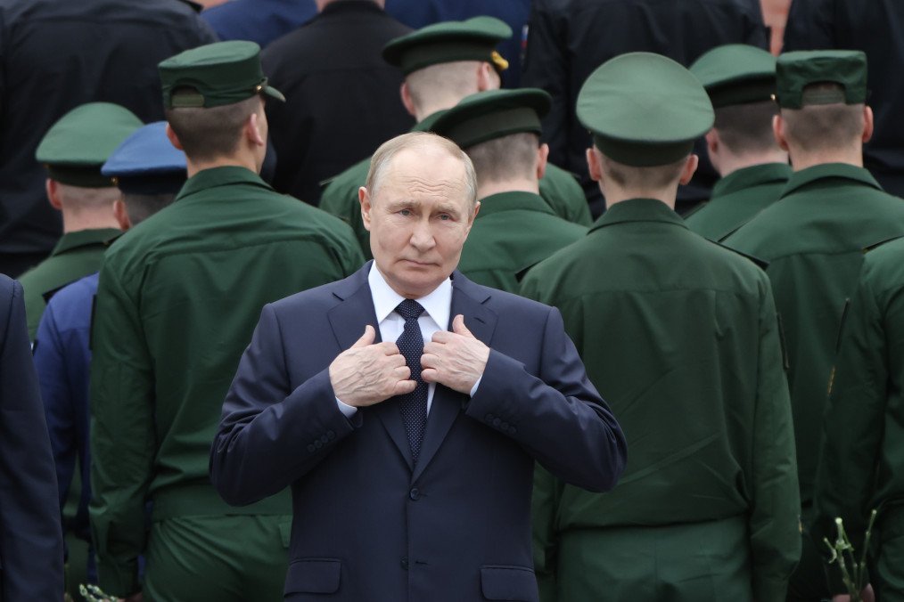 Russian leader Vladimir Putin attends a wreath-laying ceremony at the Unknown Soldier’s Tomb in the Alexander Garden along the Kremlin wall, June 22, 2025, in Moscow, Russia. (Source: Getty Images)