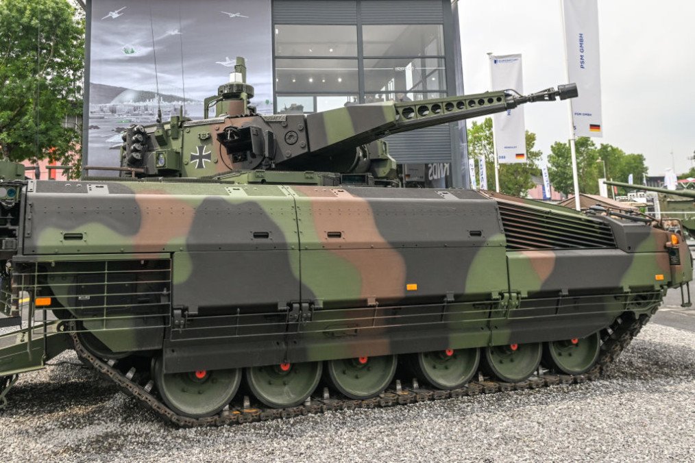The Puma, a German infantry fighting vehicle (IFV) on display at the Eurosatory Defense and Security expo, on June 21, 2024, in Paris-Nord Villepinte exhibition center, Seine-Saint-Denis, France. (Source: Getty Images)