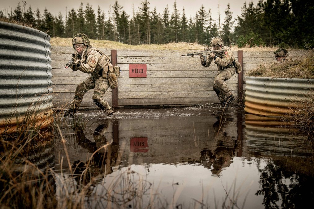 Soldiers from Denmark’s Schleswig Infantry Regiment participate in a military exercise at the Oksbøl Training Area in Jutland, Denmark, March 16, 2023. (Source: Getty Images)