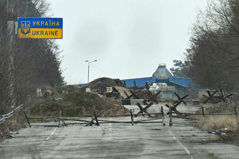 Various fortifications are seen at the border between Belarus and Ukraine on January 28, 2025. (Source: Getty Images)