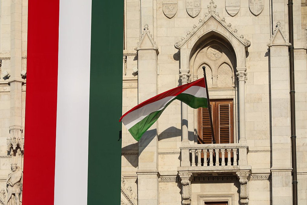 The Hungarian Parliament is present during the celebration of St. Stephen’s Day on August 20, 2025, in Budapest, Hungary. (Source: Getty Images)