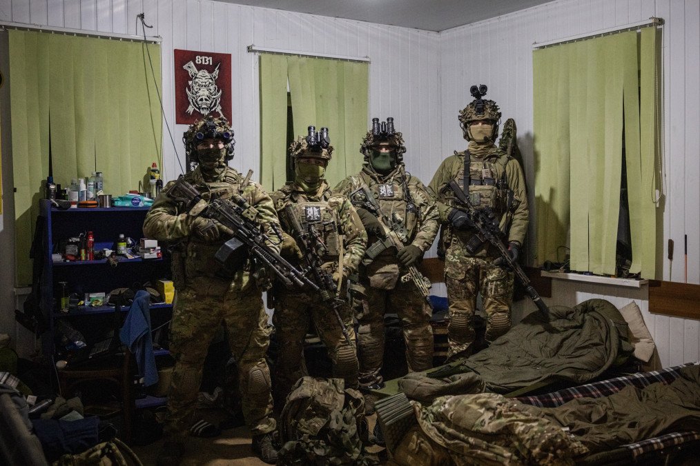 Soldiers from Ukraine’s 8th Special Operations Forces Regiment, 1st Battalion, stand in their base on January 15th, 2025, in Sumy Region, Ukraine. (Source: Getty Images)