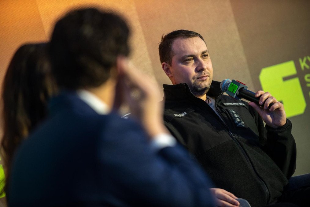 Lieutenant General Kyrylo Budanov speaking at the Kyiv Security Forum on April 23, 2026. (Source: ksfopenukraine/X)